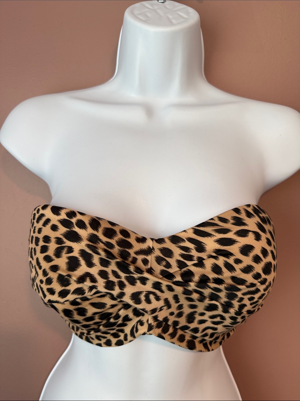 Victoria's Secret Leopard Print Bandeau Bikini Top - Tan & Black